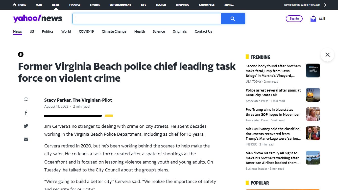 Former Virginia Beach police chief leading task force on violent crime